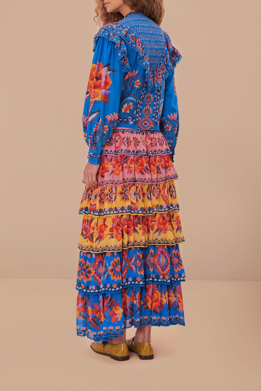 Jupe longue Ainika Lucy Floral - Bleu