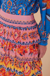 Jupe longue Ainika Lucy Floral - Bleu