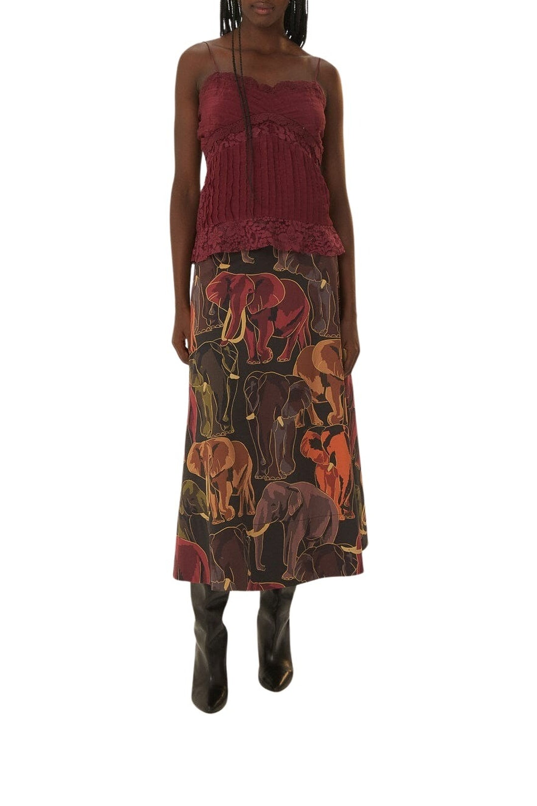 Blouse sans manches en dentelle - Bordeaux