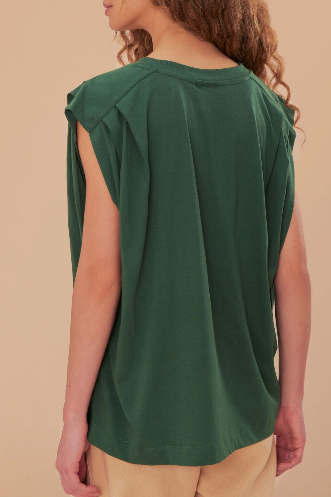 T-shirt Nature Lovers sans manches en coton - Vert