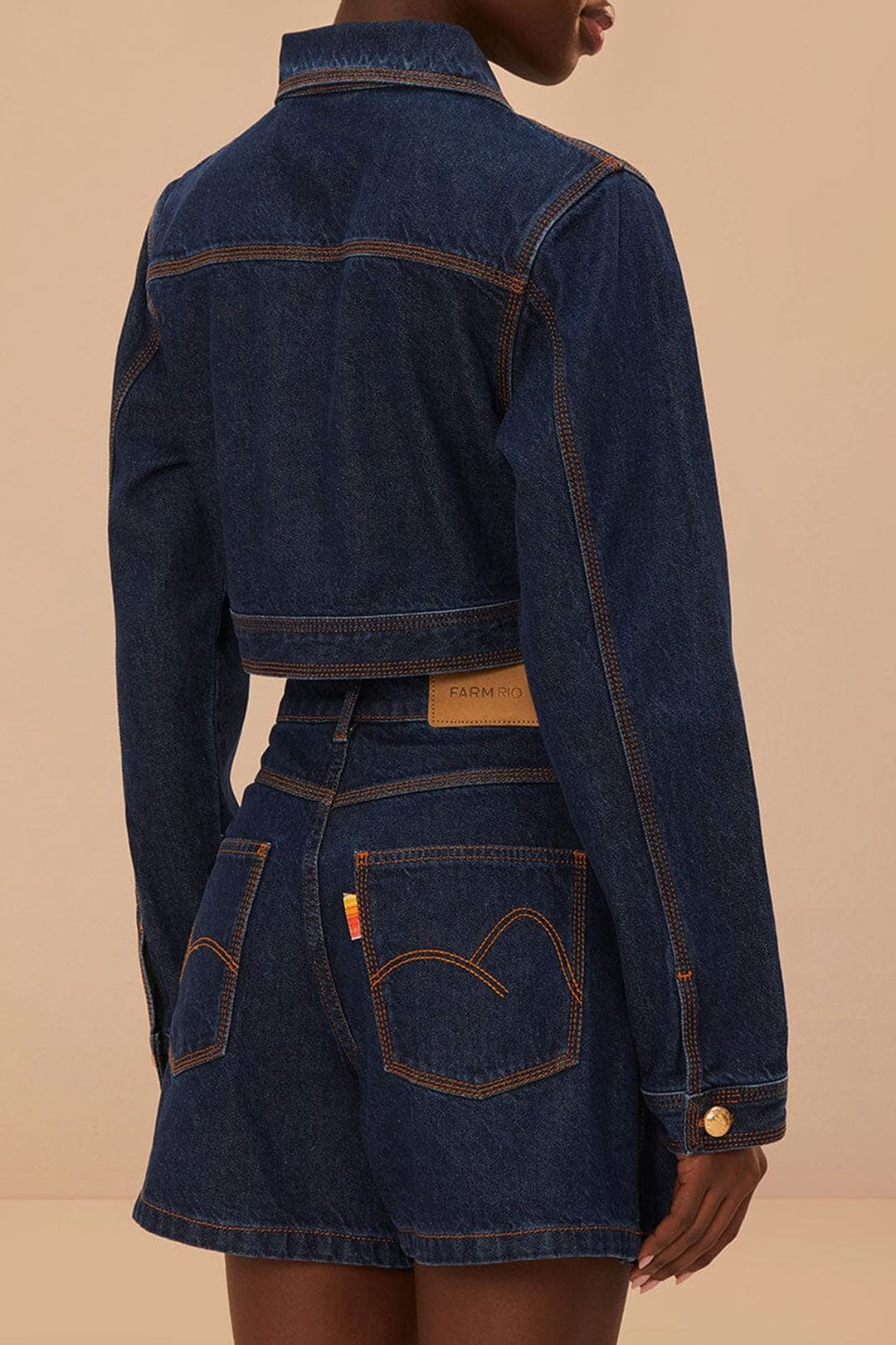Veste courte en denim - Bleu