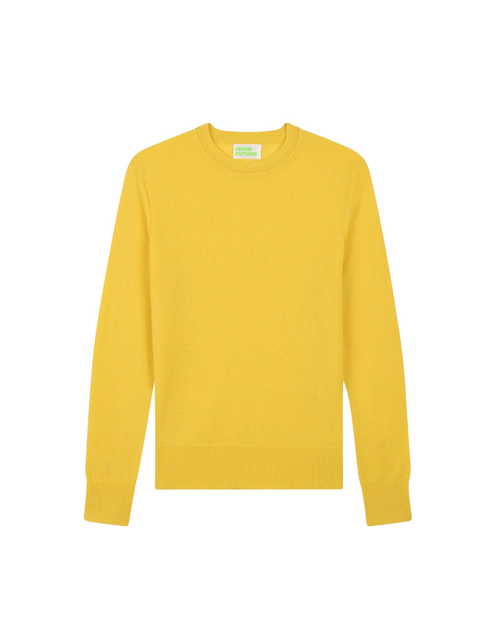 Pull Light à col rond basique en cachemire - Yellow