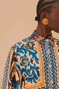 Robe midi Toucans Scarf - Beige