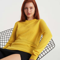 Pull Light à col rond basique en cachemire - Yellow