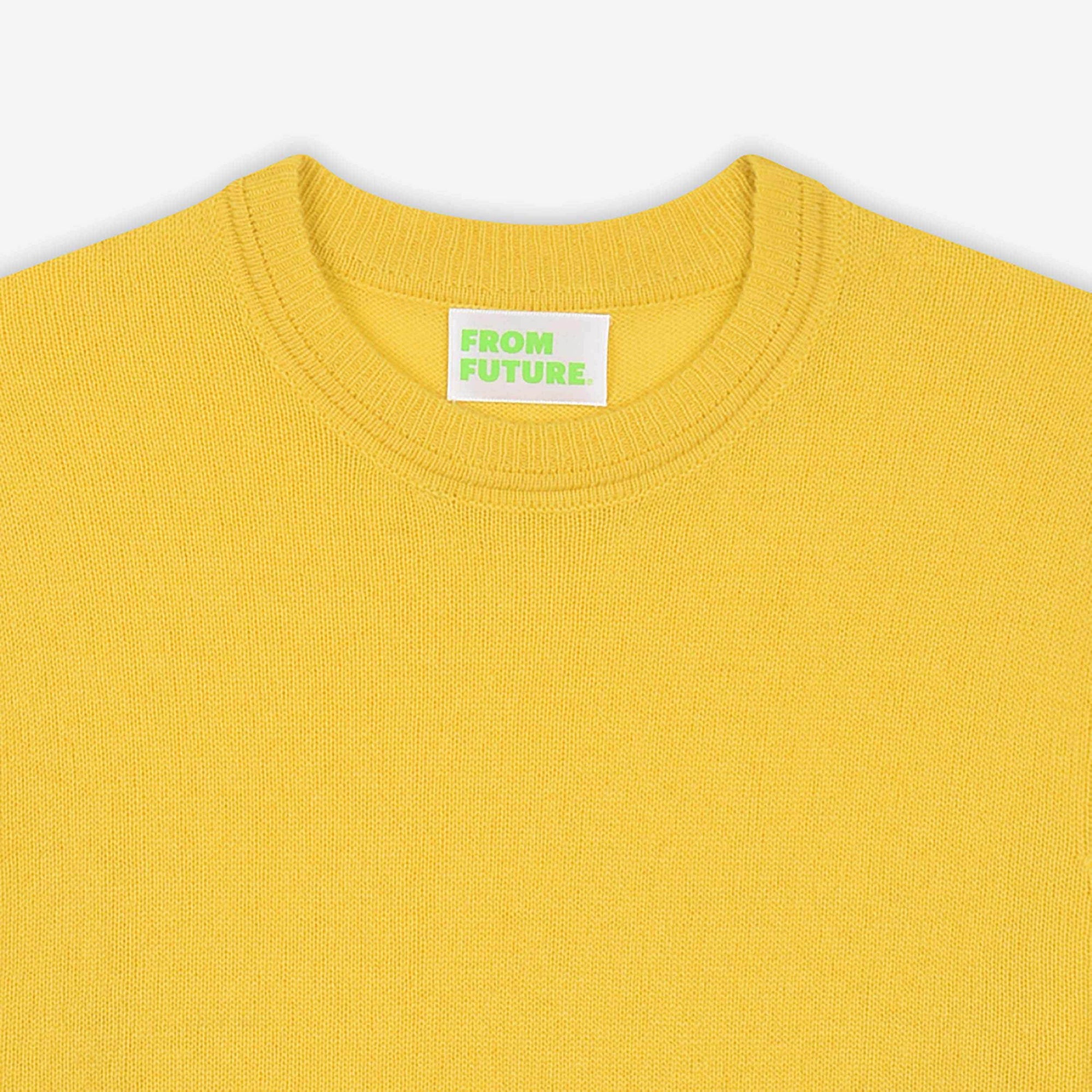 Pull Light à col rond basique en cachemire - Yellow
