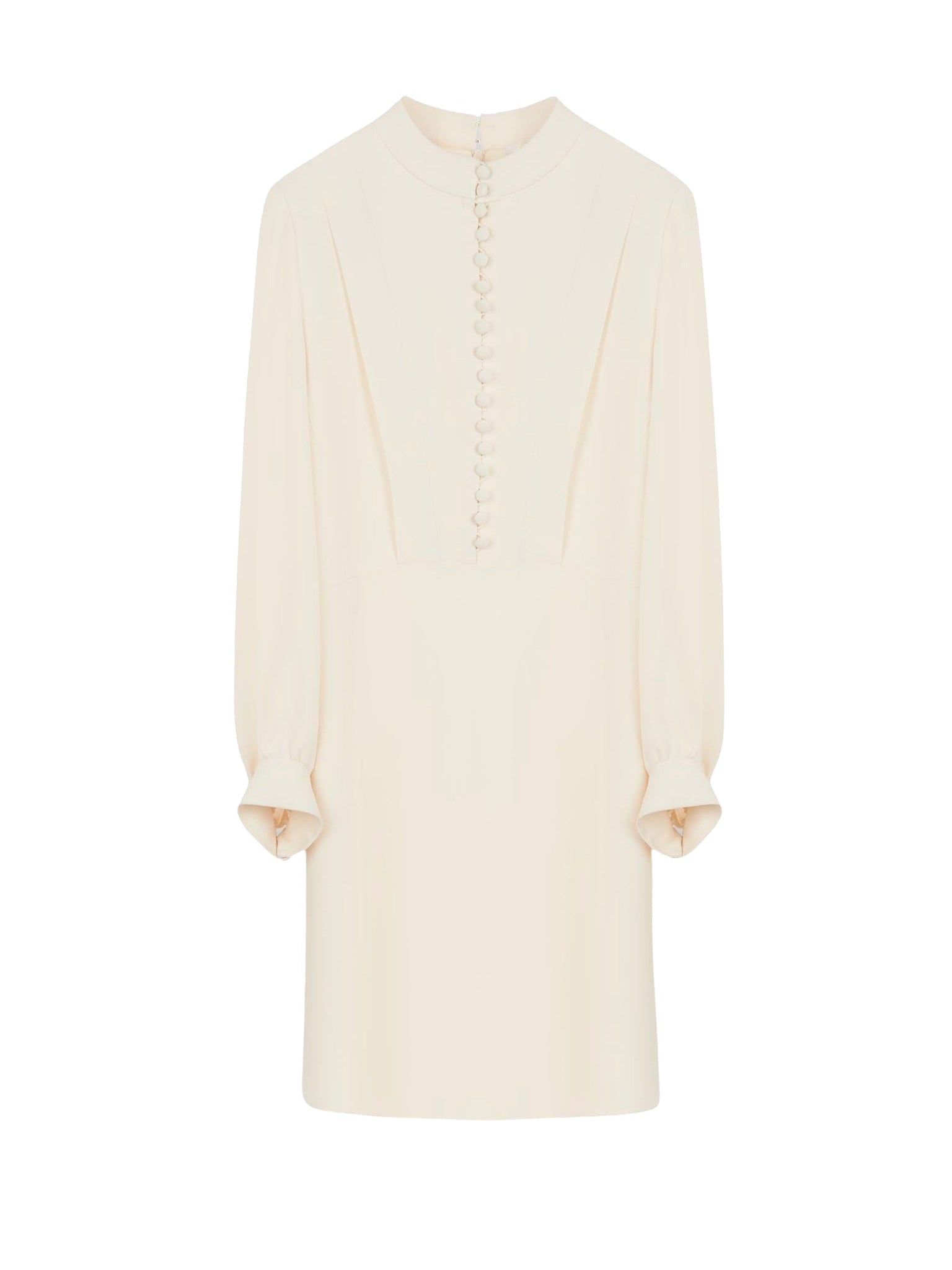 Robe boutonnée col mao - Pristine White
