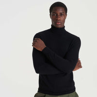 Pull à col roulé fin en cachemire - English Green