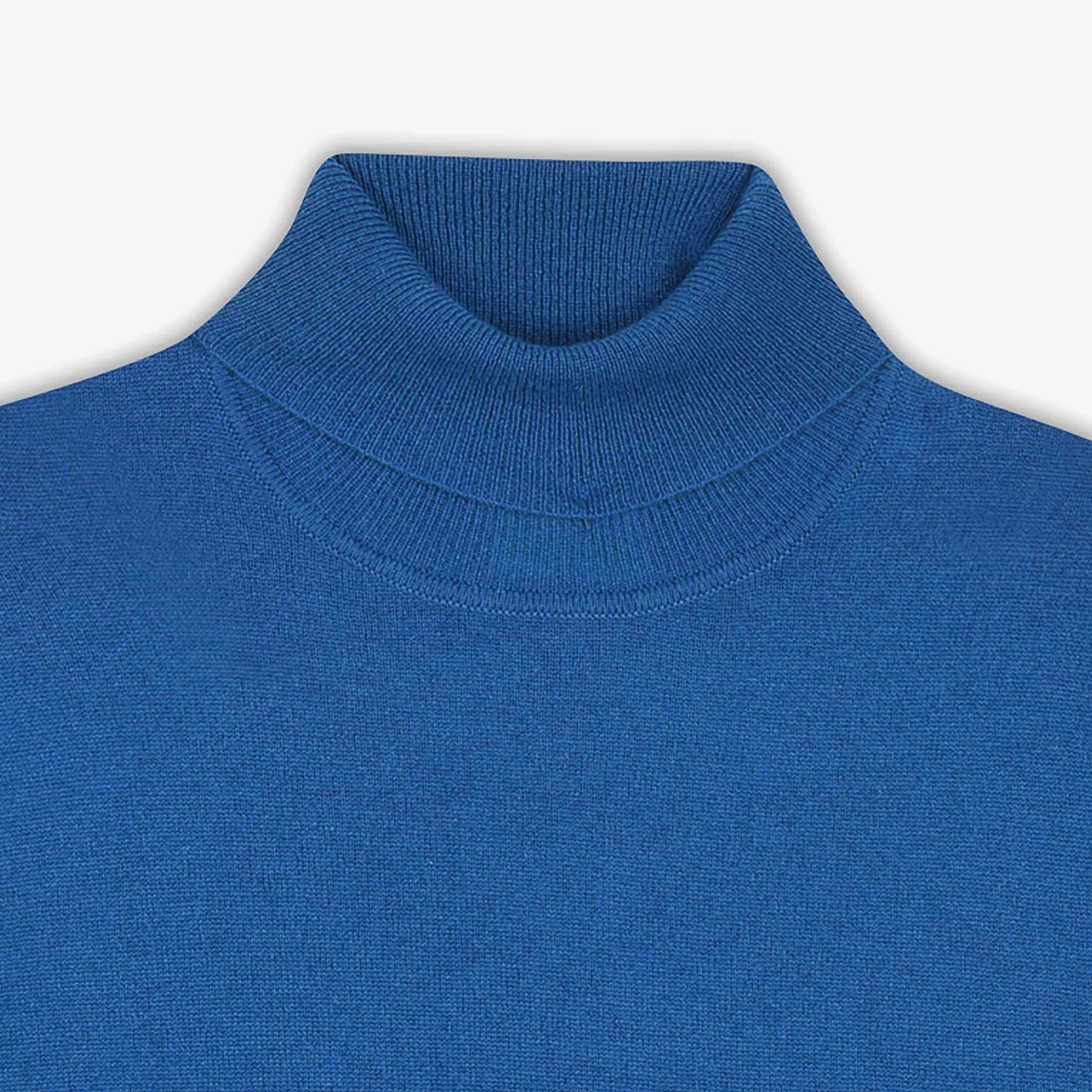 Pull à col roulé fin en cachemire - English Blue