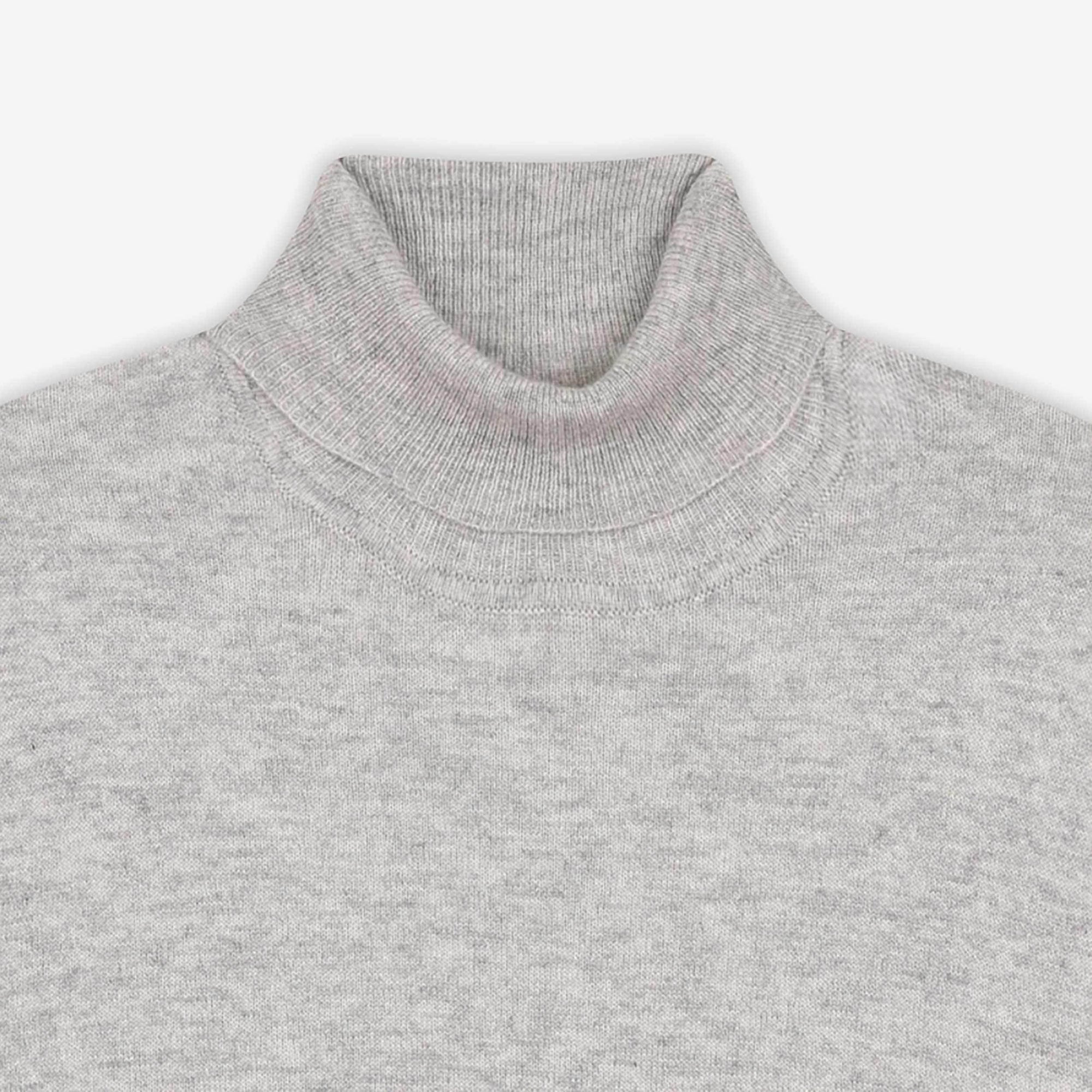 Pull à col roulé fin en cachemire - Light Heather Gray