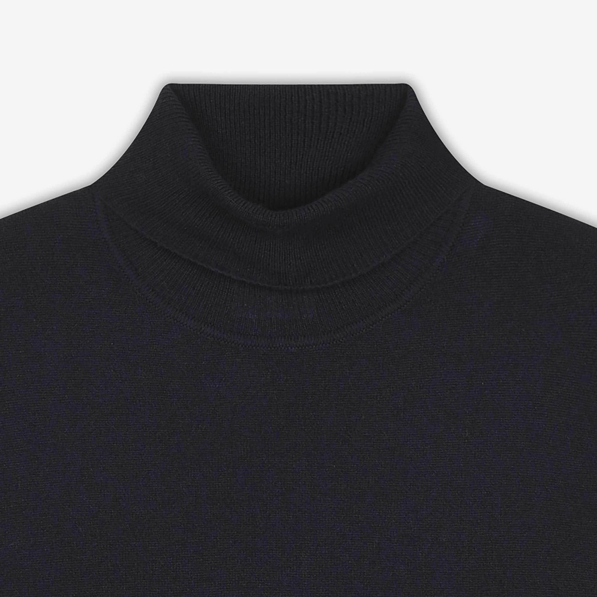 Pull à col roulé fin en cachemire - Navy