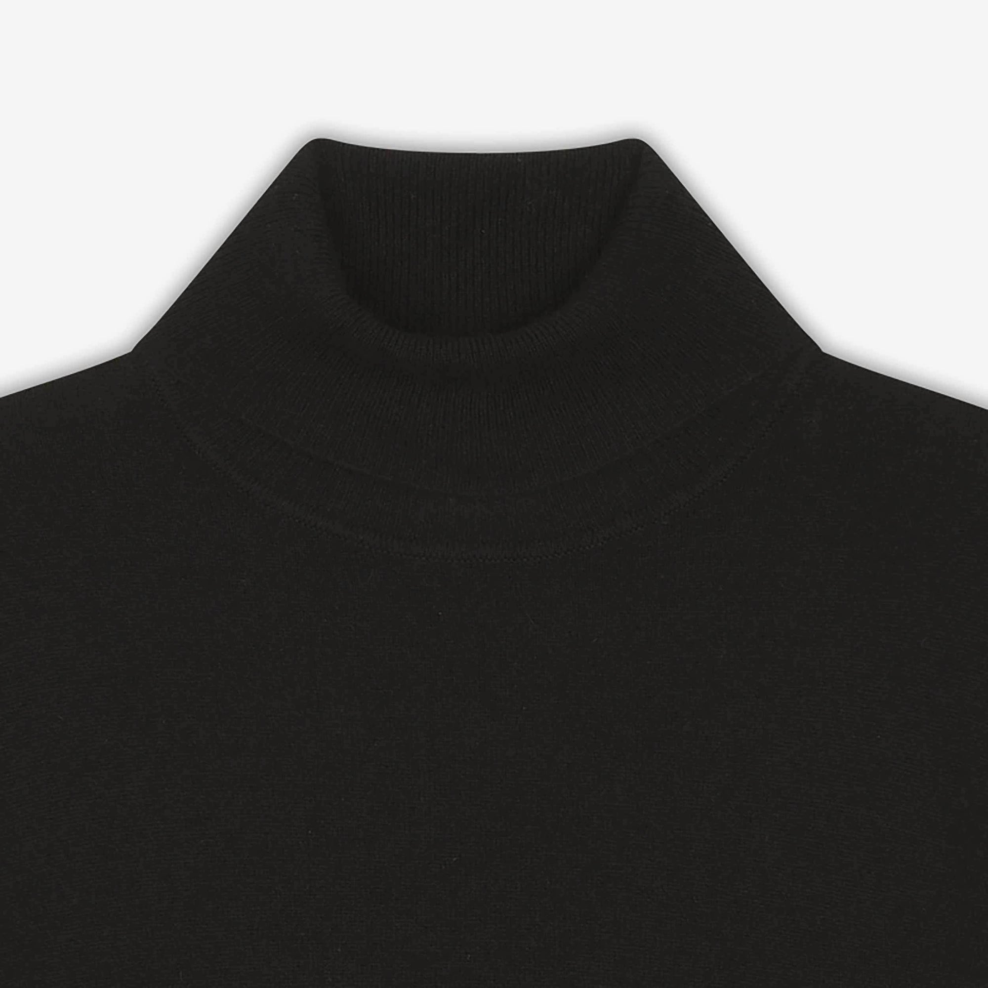 Pull à col roulé fin en cachemire - Black
