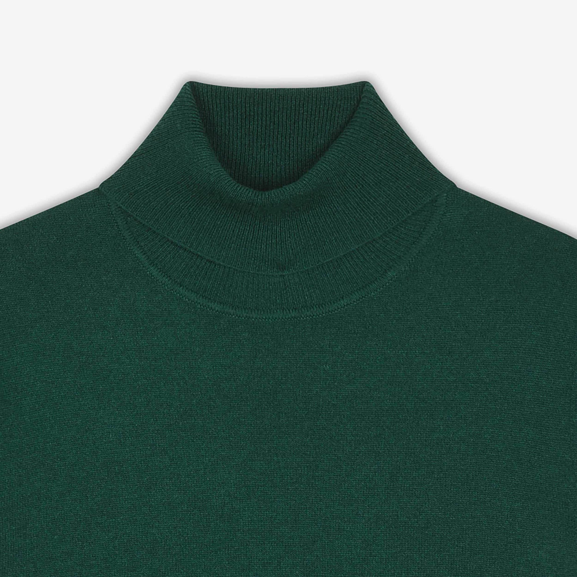 Pull à col roulé fin en cachemire - English Green