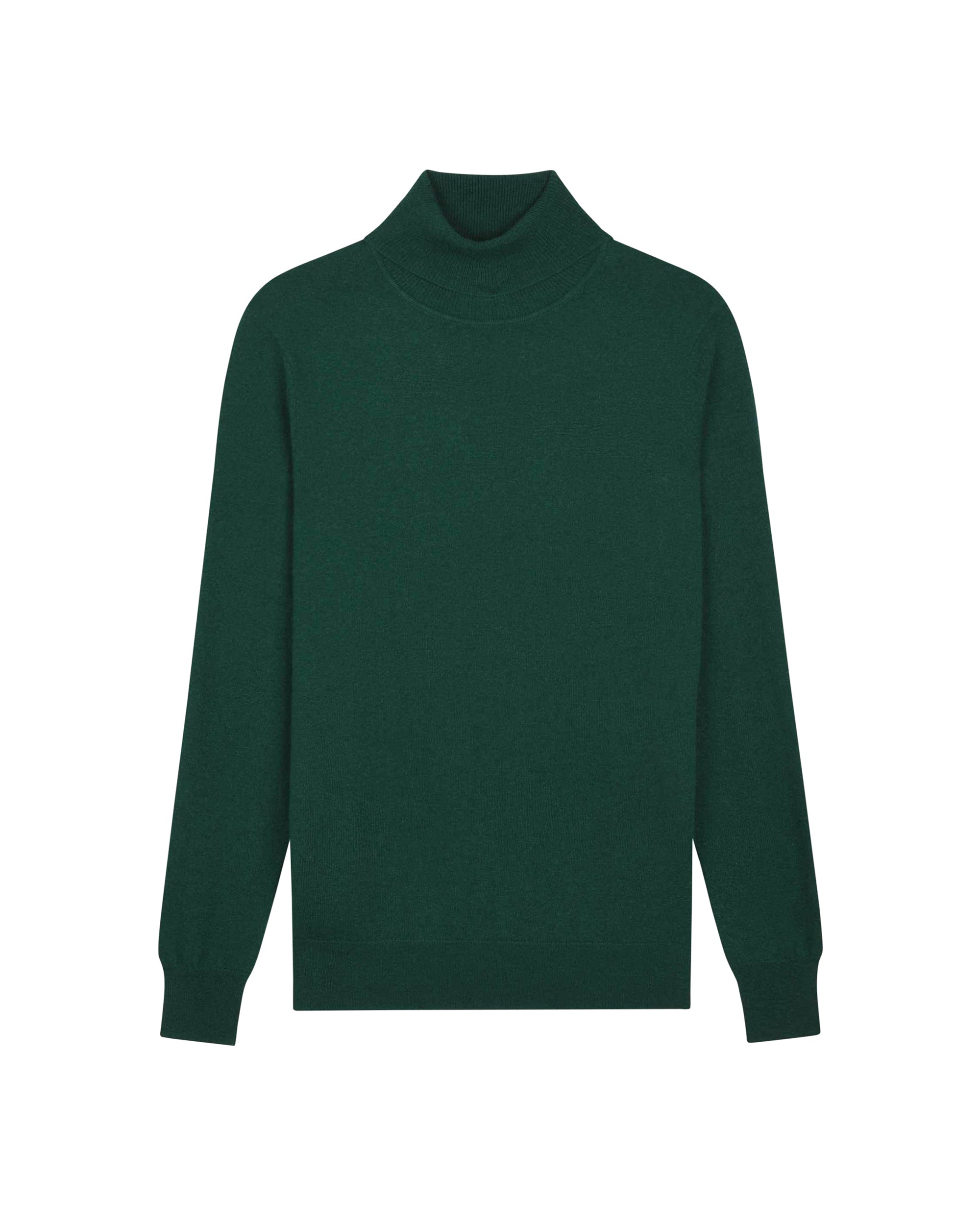 Pull à col roulé fin en cachemire - English Green
