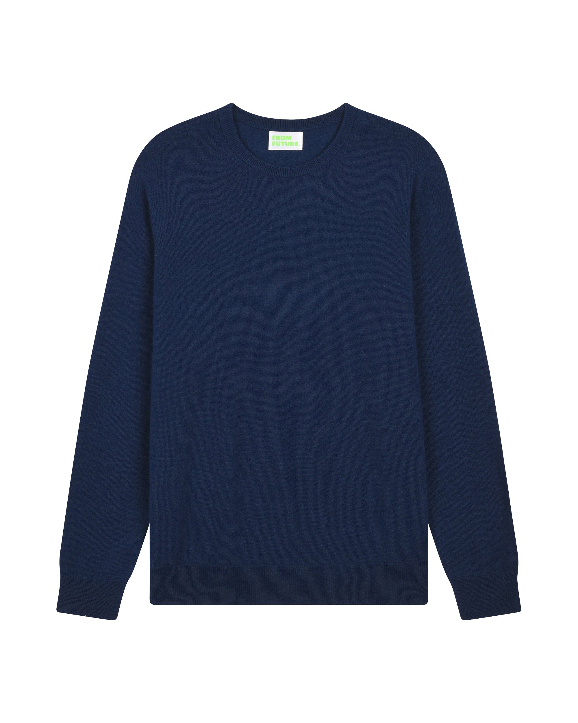 Pull fin à col rond en cachemire - Indigo-Blue