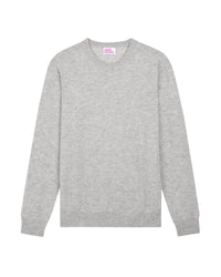 Pull fin à col rond en cachemire - Light Heather Gray