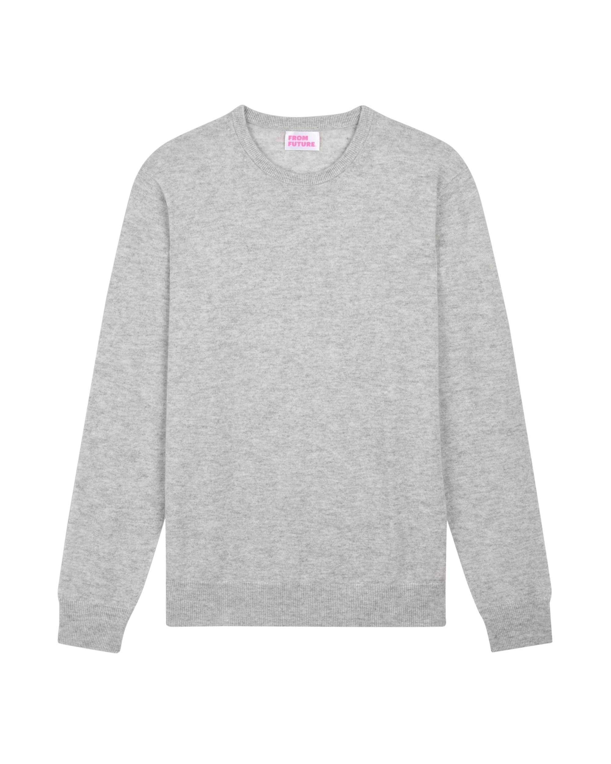 Pull fin à col rond en cachemire - Light Heather Gray