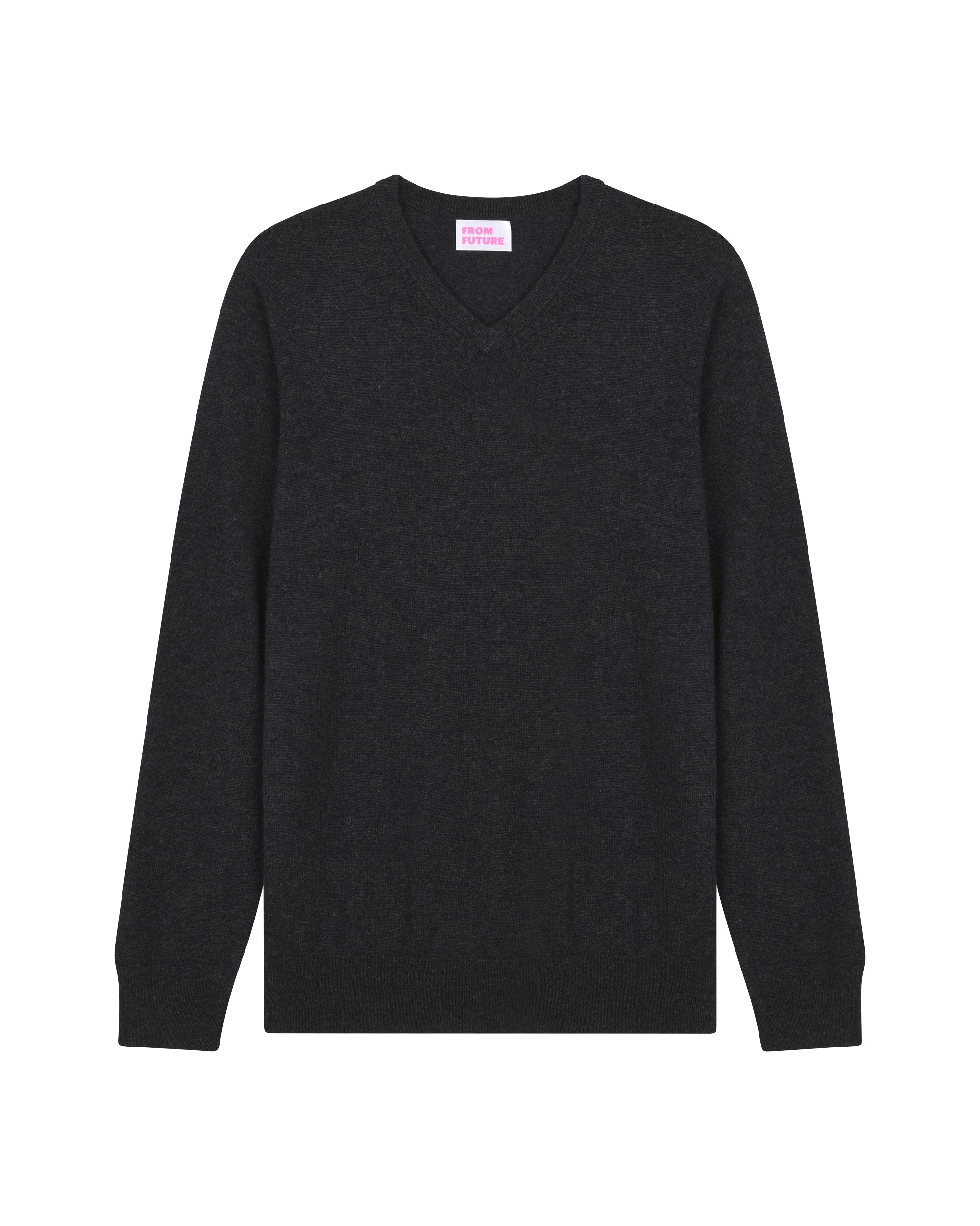 Pull à col V fin en cachemire - Heather Blue