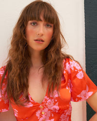 Robe longue Denise en soie - Big Bouquet