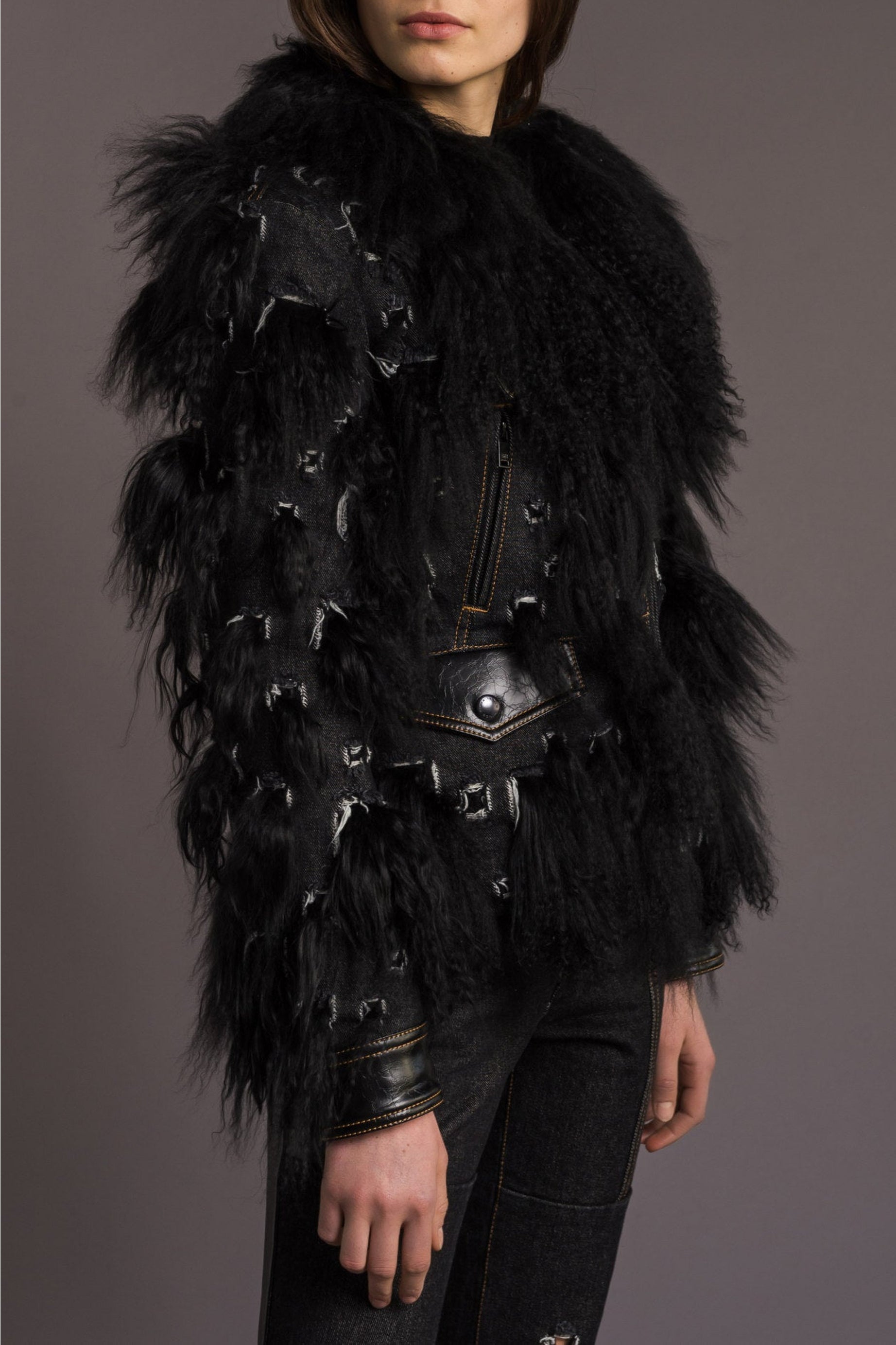 Veste en fourrure - Noir