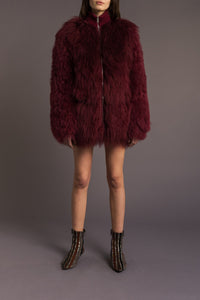 Manteau en fourrure - Rouge