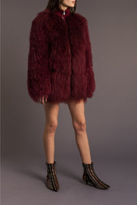 Manteau en fourrure - Rouge
