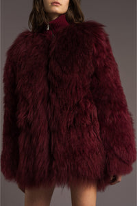 Manteau en fourrure - Rouge