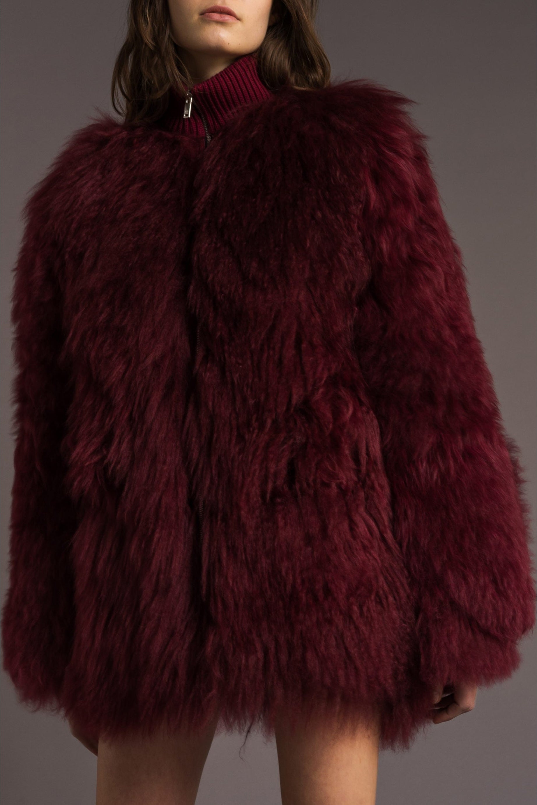 Manteau en fourrure - Rouge