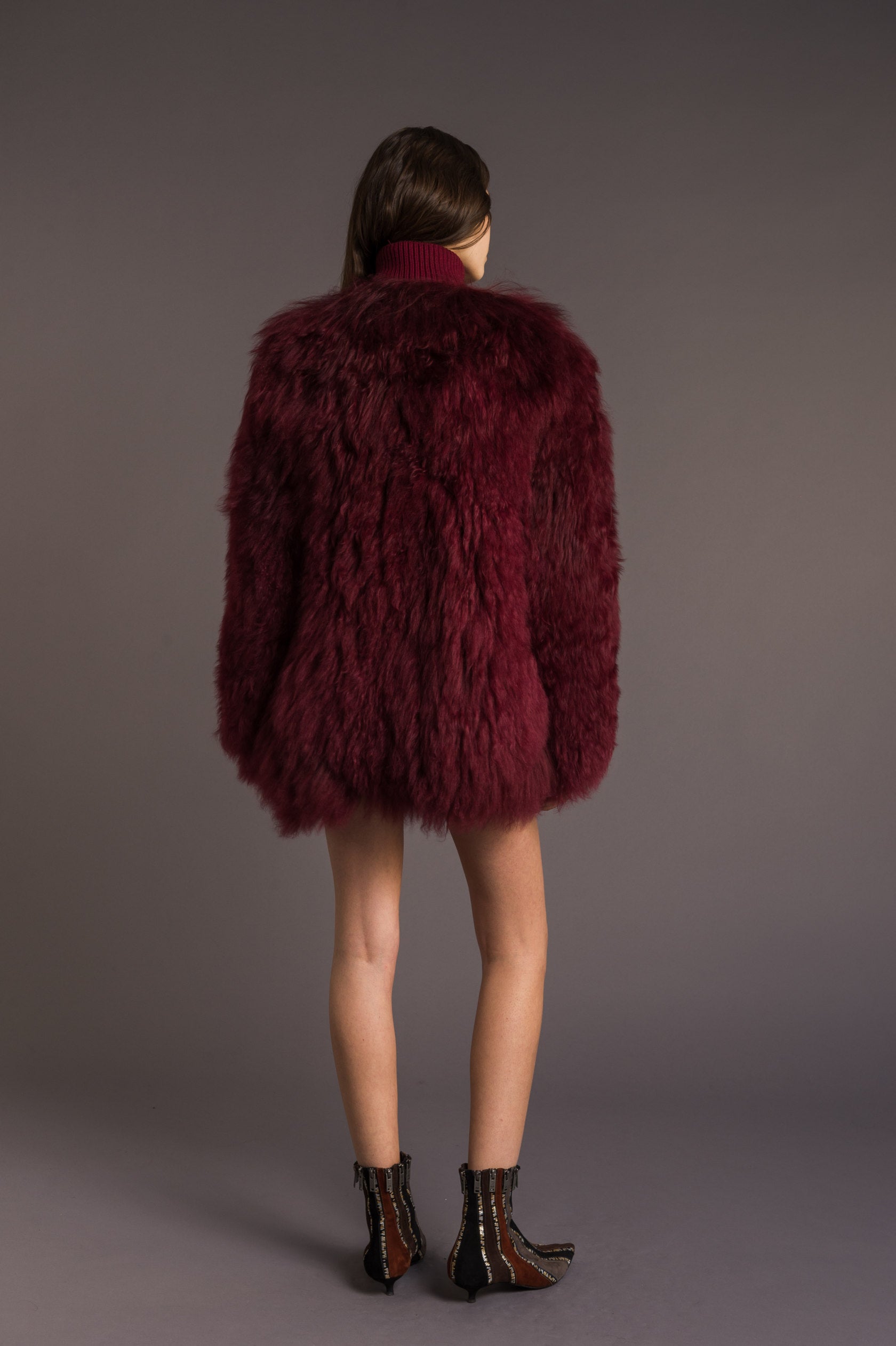 Manteau en fourrure - Rouge