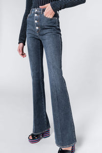 Jean flare taille haute - Noir