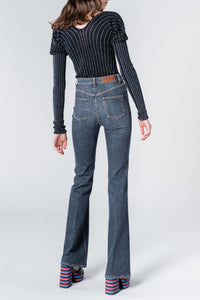 Jean flare taille haute - Noir