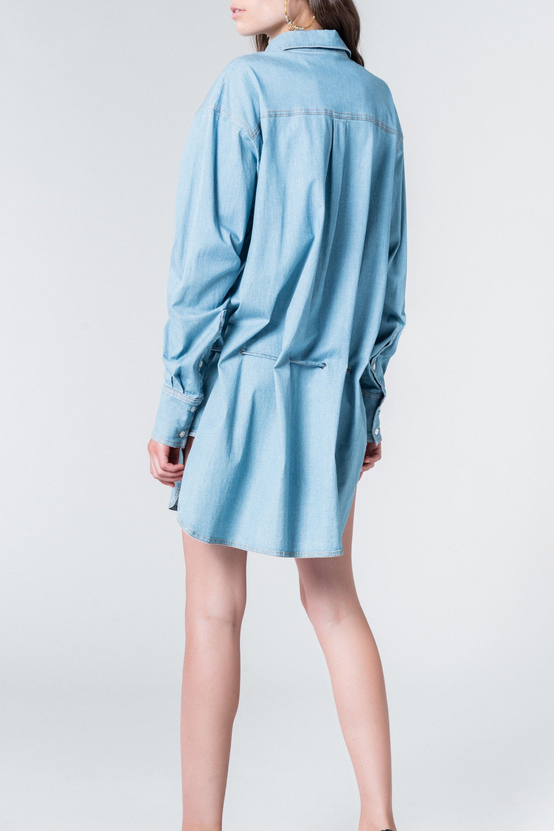 Robe chemise denim courte - Baby Blue