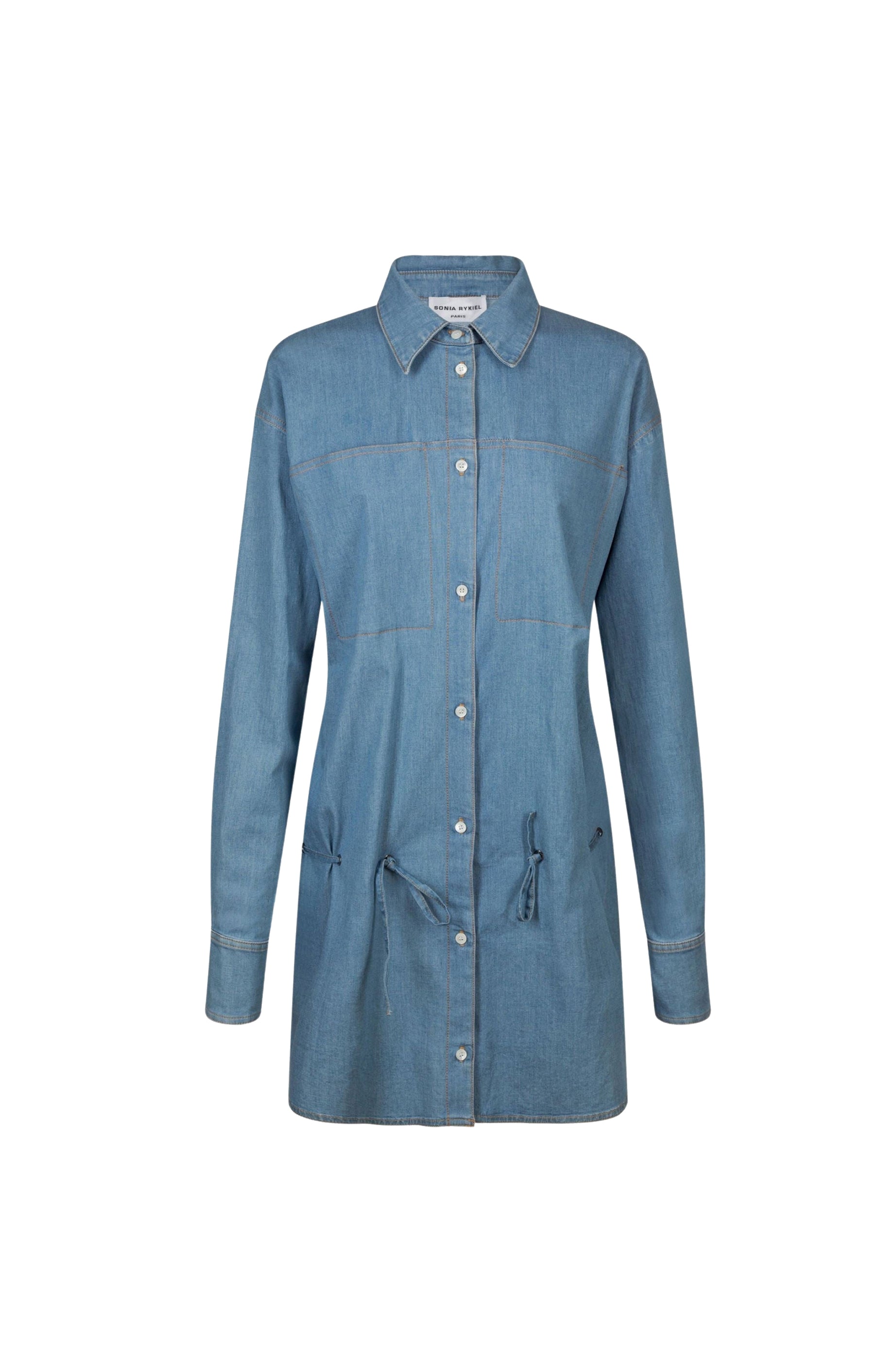 Robe chemise denim courte - Baby Blue