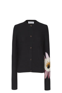 Cardigan manches longues en laine - Noir