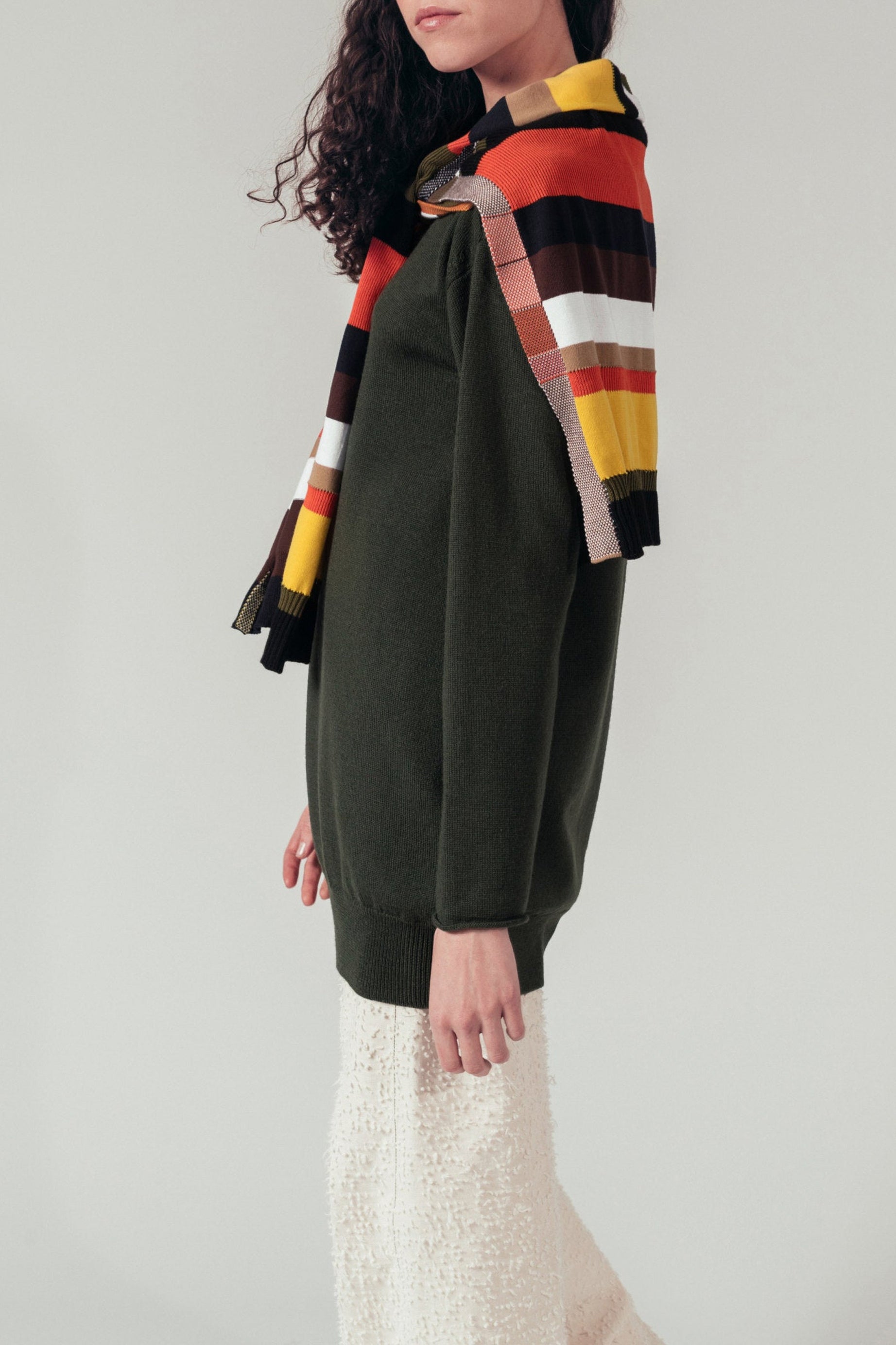 Pull manches longues en laine - Vert