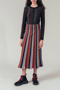 Jupe longue rayée - Multicolor
