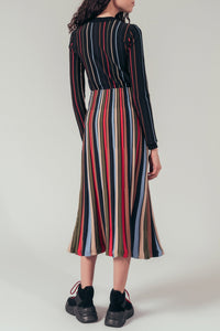 Jupe longue rayée - Multicolor