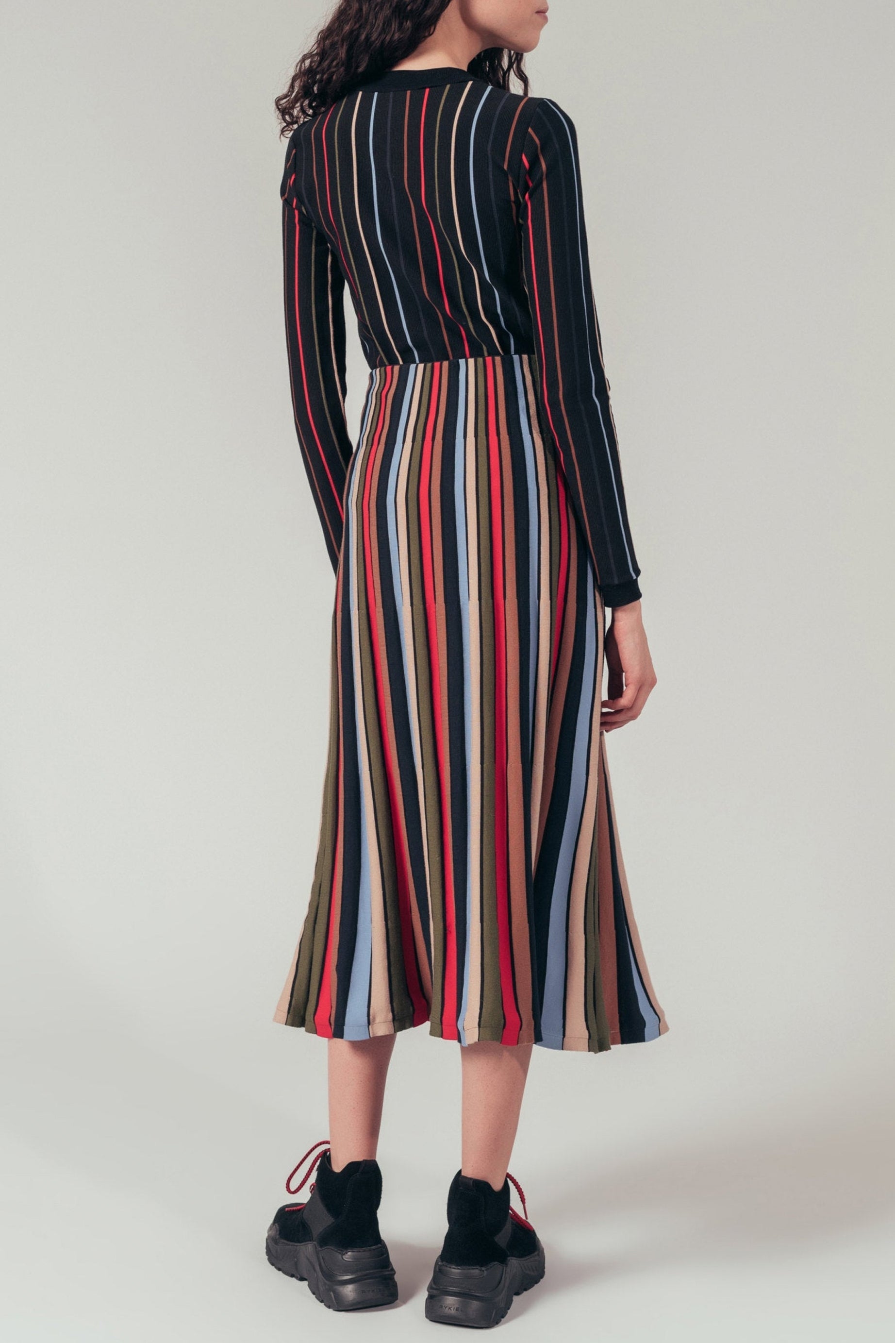 Jupe longue rayée - Multicolor