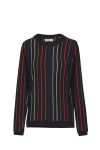 Pull manches longues rayé - Noir
