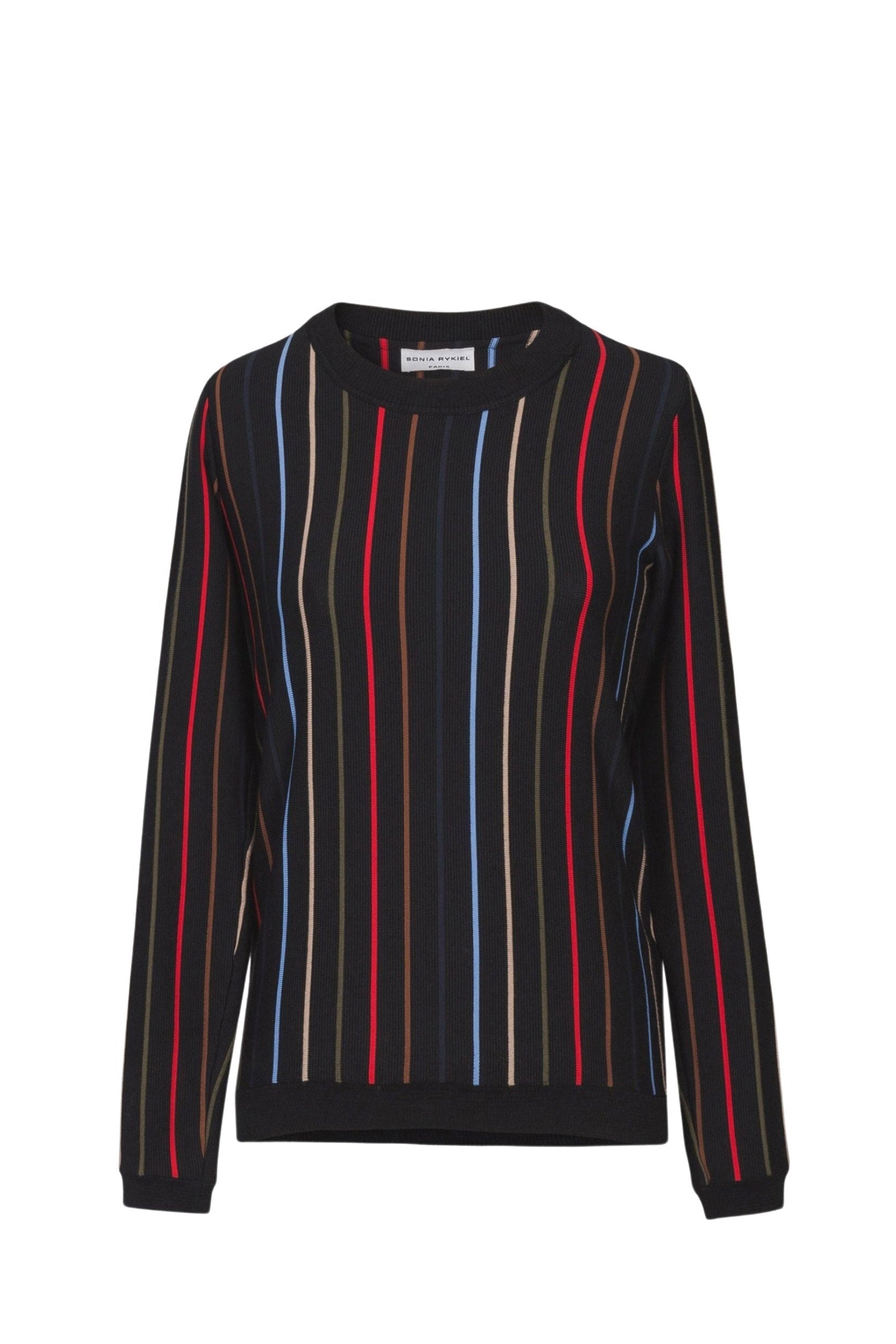 Pull manches longues rayé - Noir