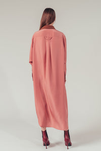 Robe chemise à poches en soie - Rose