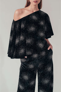 Top fluide asymétrique - Noir