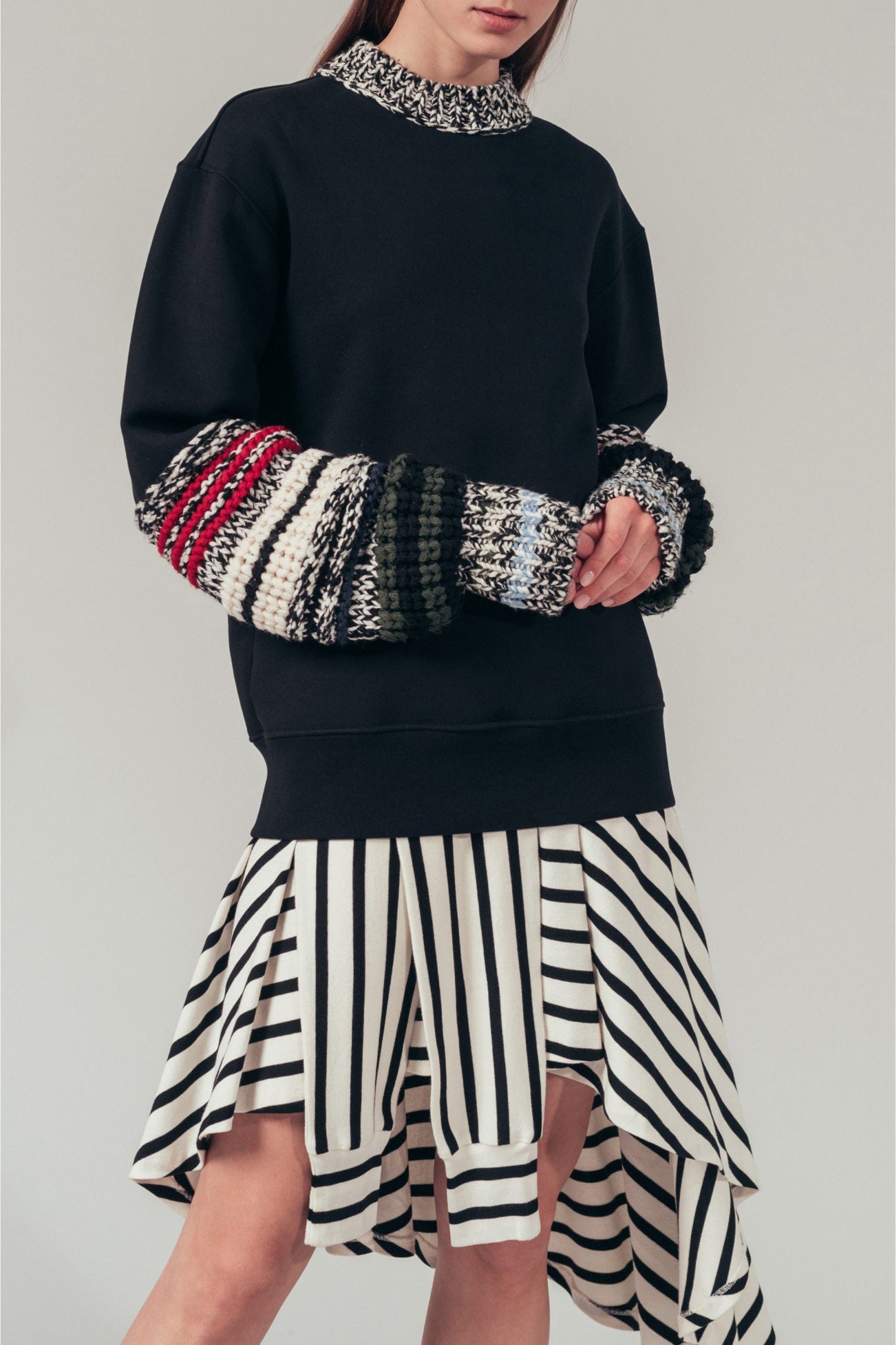 Sweat-shirt épaisses en laine - Noir