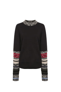 Sweat-shirt épaisses en laine - Noir
