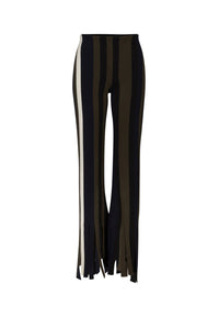 Pantalon avec ourlets à franges en laine - Multicolor