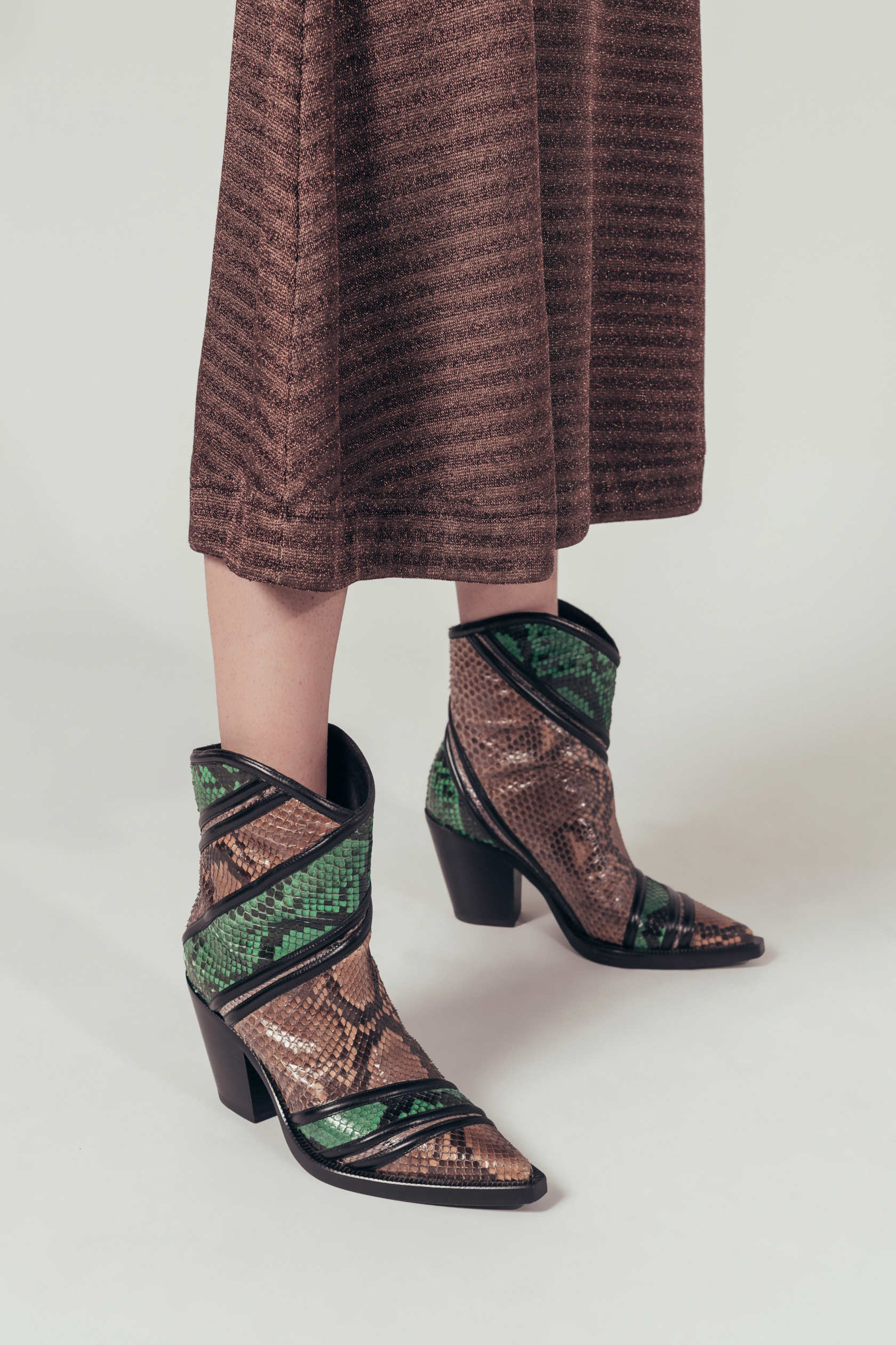 Bottines de cowboy en cuir - Multicolor
