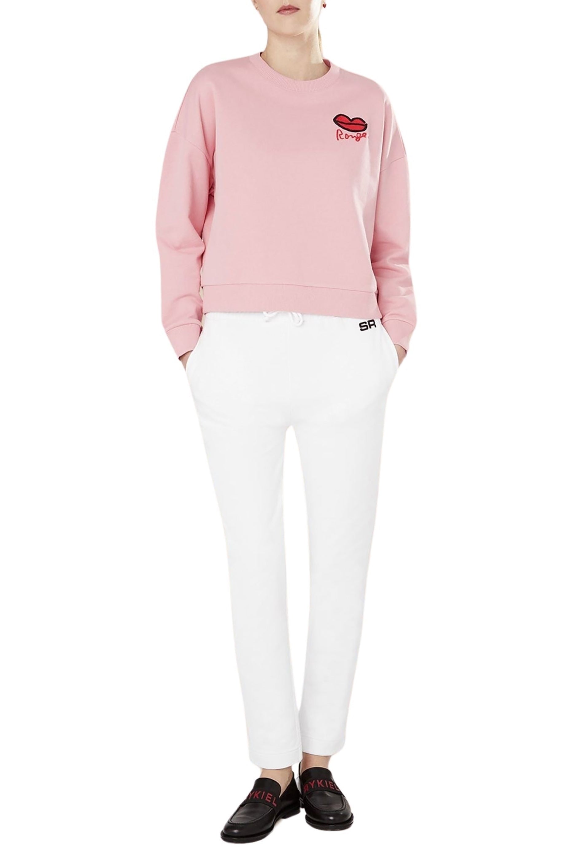 Sweat-shirt à motif bouche rouge - Rose