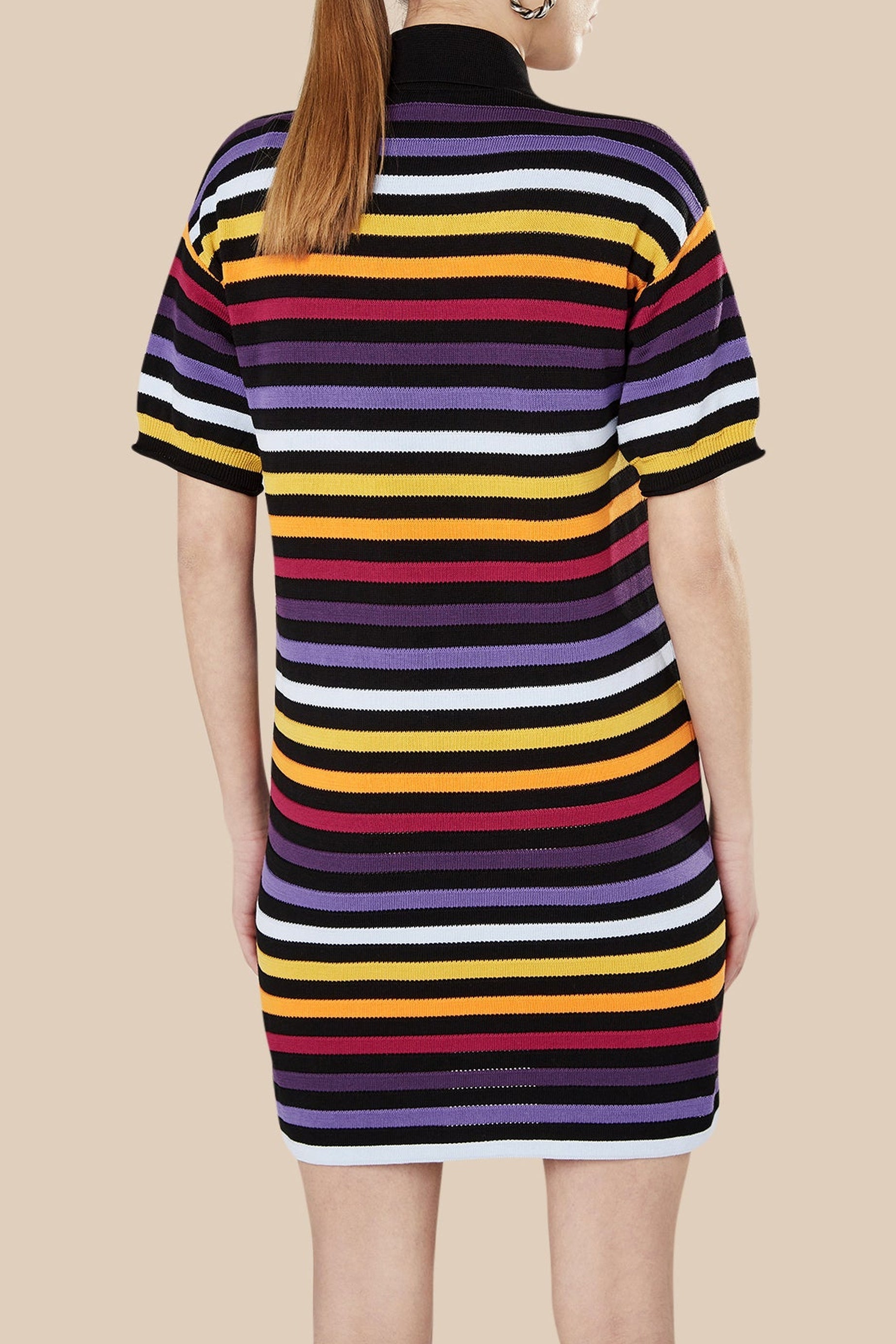 Robe polo oversize à rayures - Noir
