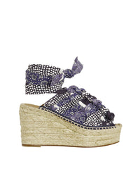 Espadrilles Julia compensées en cuir - Light Green