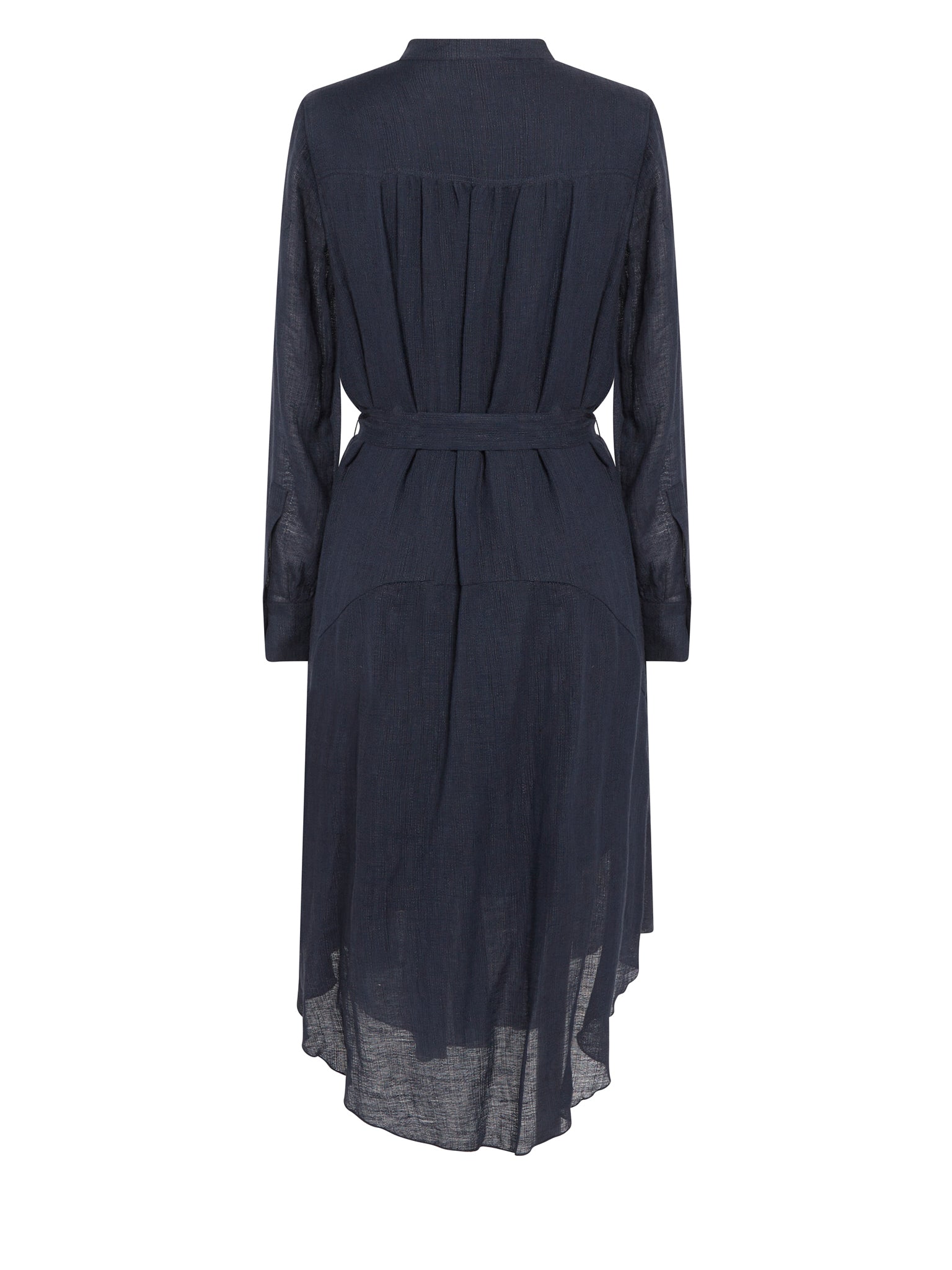 Robe chemise plissée ceinturée - Dark Navy