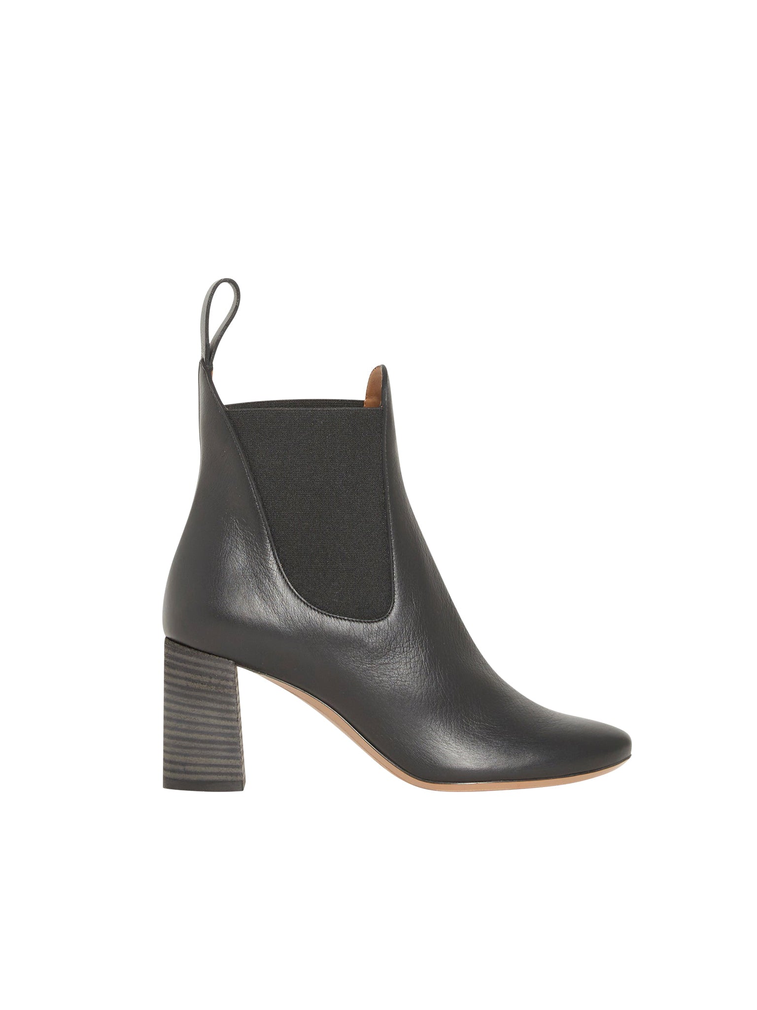 Bottines en cuir lisse - Noir